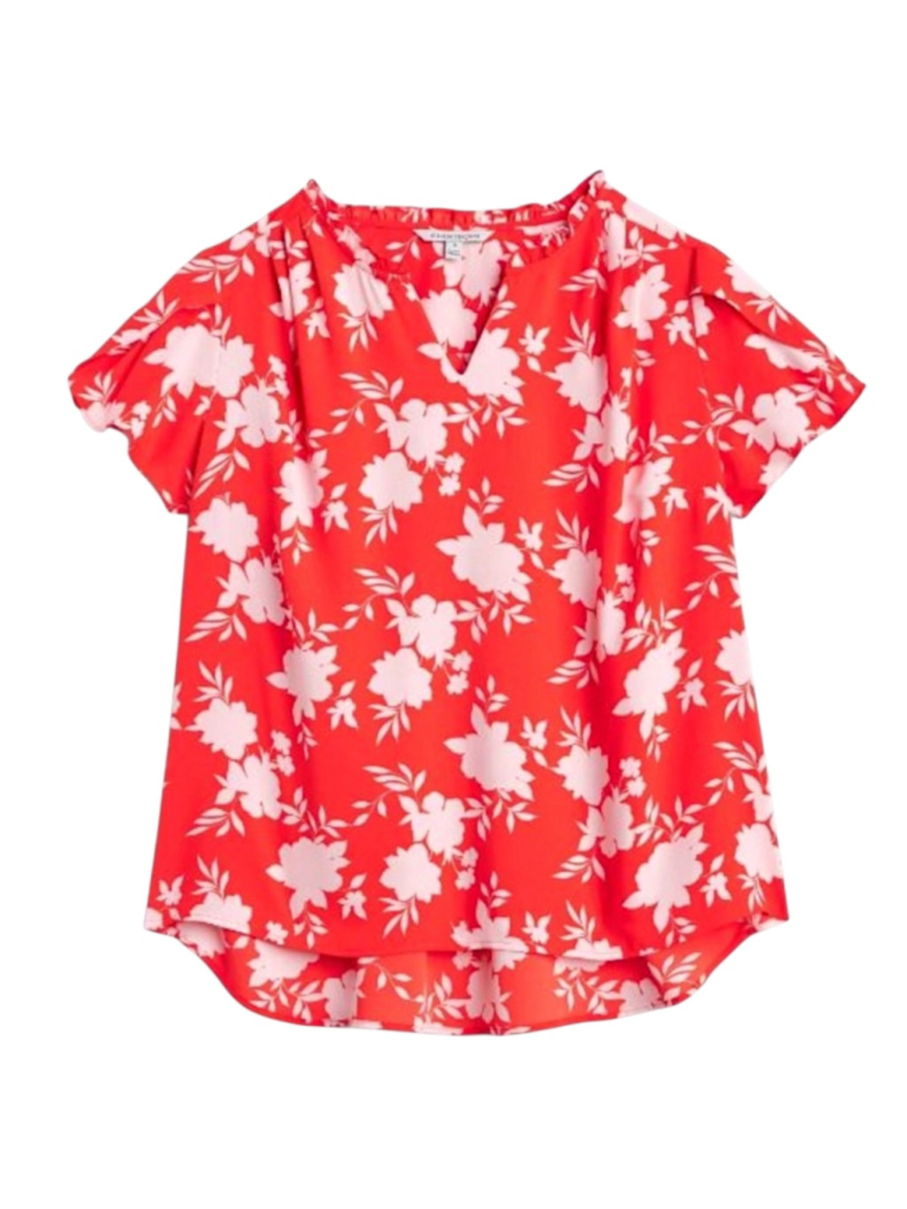 41 Hawthorn Womens Size Small Tulip Sleeve Blouse Floral Red White